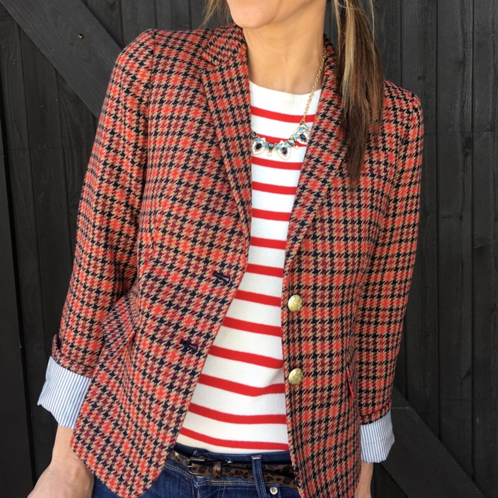 J. Crew Fitted Plaid Blazer